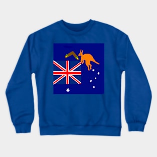 Sporty Australian Design on Blue Background Crewneck Sweatshirt